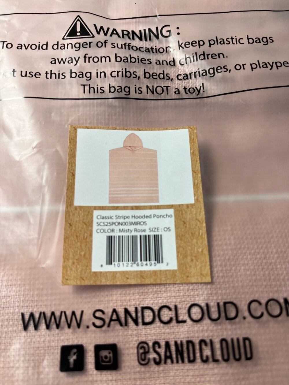 Sand Cloud Misty Pink Poncho/Beach Coverup - Brand New in wrapping - Picture 5 of 5